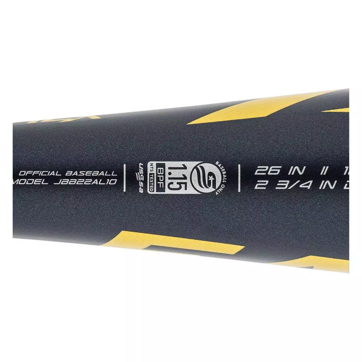 2022 Easton Alpha ALX -10 USSSA Junior Big Barrel Baseball Bat: JBB22AL10 Gold, Navy 6 2022 Easton Alpha ALX -10 USSSA Junior Big Barrel Baseball Bat: JBB22AL10 Gold, Navy - Image 4