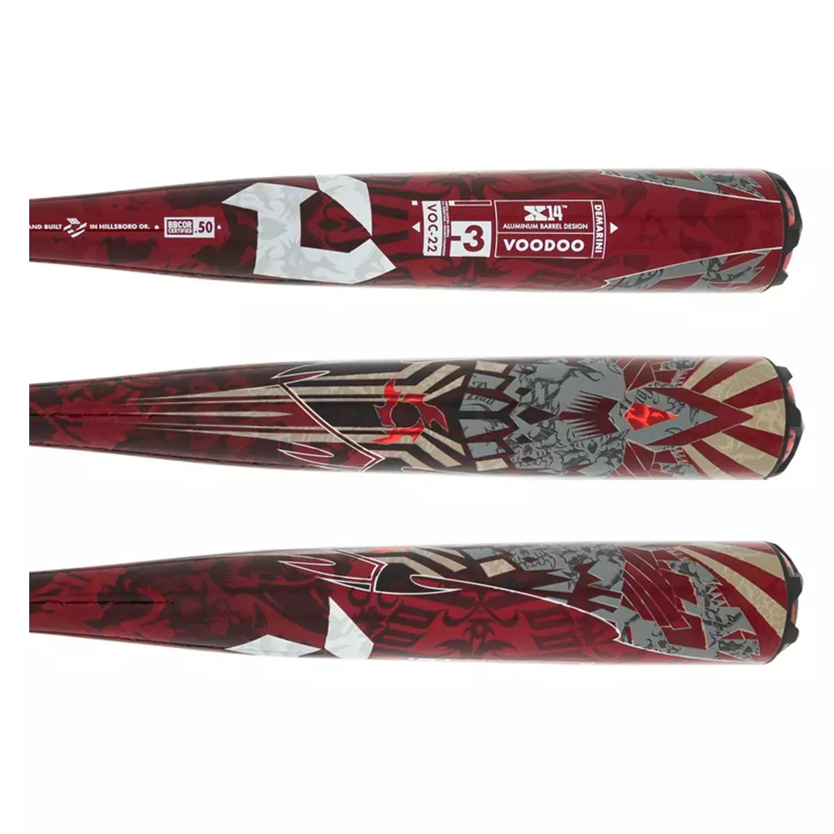 2022 DeMarini Voodoo One BBCOR Baseball Bat: WTDXVOC22 Gold, Red, White 4 2022 DeMarini Voodoo One BBCOR Baseball Bat: WTDXVOC22 Gold, Red, White - Image 2