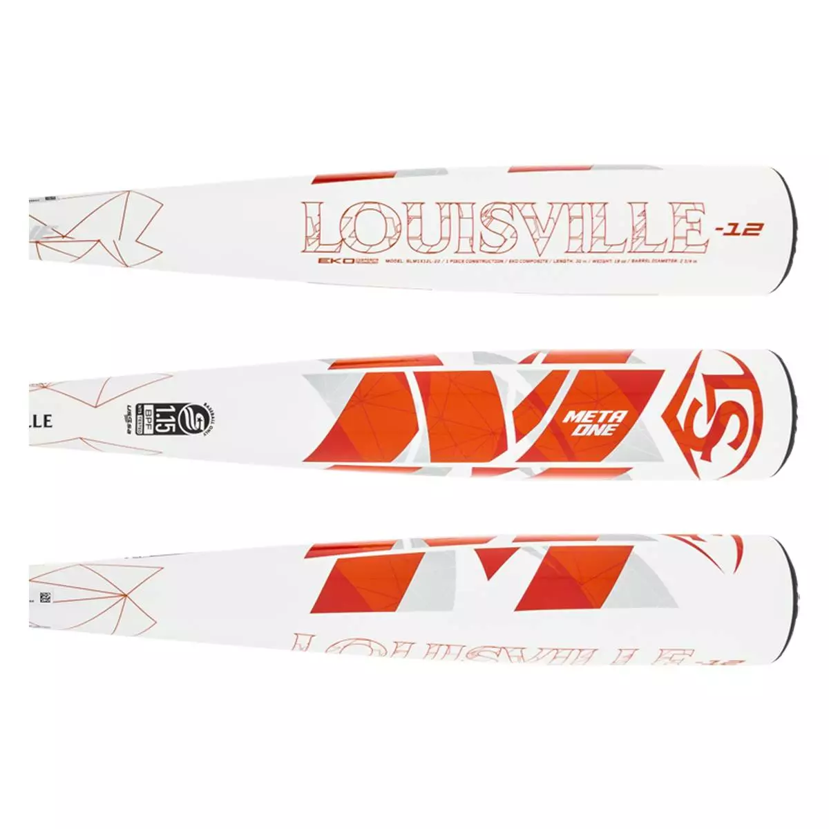 2022 Louisville Slugger Meta ONE -12 USSSA Baseball Bat: WBL2531010 Orange, White 4 2022 Louisville Slugger Meta ONE -12 USSSA Baseball Bat: WBL2531010 Orange, White - Image 2