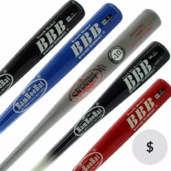 JustBats Pick Your Pack - Youth Wood 3-Pack - Silver Grey, Black, White, Brown, Red, Blue, Natural