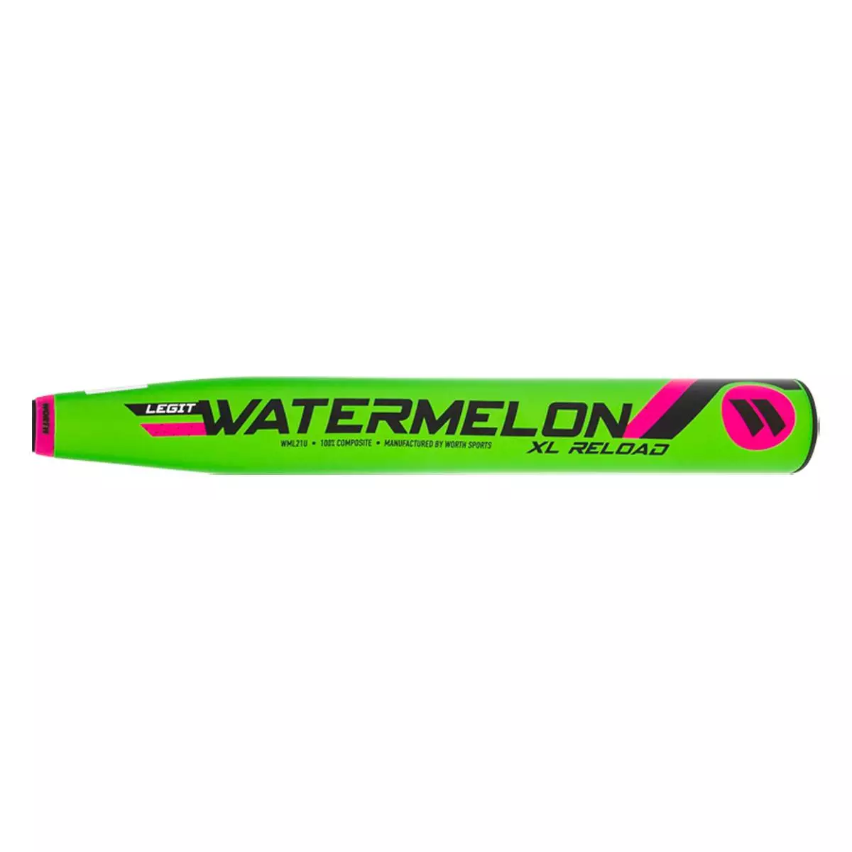 Worth Legit Watermelon 13.75" XL USSSA 240 Slow Pitch Softball Bat: WML21U Black, Green, Pink 5 Worth Legit Watermelon 13.75" XL USSSA 240 Slow Pitch Softball Bat: WML21U Black, Green, Pink - Image 3