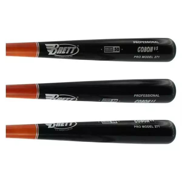 Brett Bros. GOBON Wood Baseball Bat: GOBON271 Adult Black, Brown 4 Brett Bros. GOBON Wood Baseball Bat: GOBON271 Adult Black, Brown - Image 2