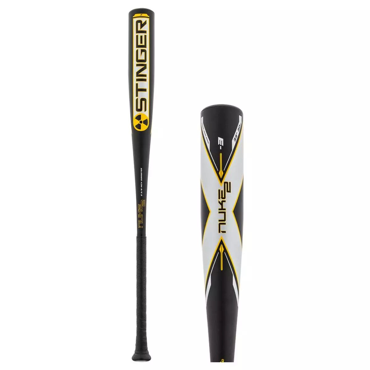 Stinger Bat Co 2022 Stinger NUKE 2 BBCOR Baseball Bat: BBNUKE23 Black, Silver, Yellow 3 Stinger Bat Co 2022 Stinger NUKE 2 BBCOR Baseball Bat: BBNUKE23 Black, Silver, Yellow