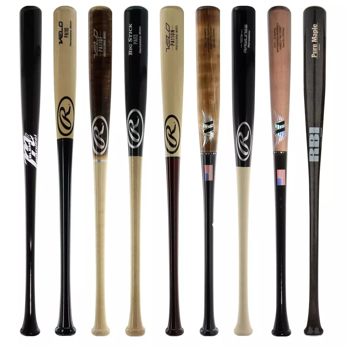 JustBats Pick Your Pack - Adult Wood 2-Pack - Gold Brown, Black, Grey, Natural, Gold, Blue, Red, Maroon, White, Navy, Green 6 JustBats Pick Your Pack - Adult Wood 2-Pack - Gold Brown, Black, Grey, Natural, Gold, Blue, Red, Maroon, White, Navy, Green - Image 4
