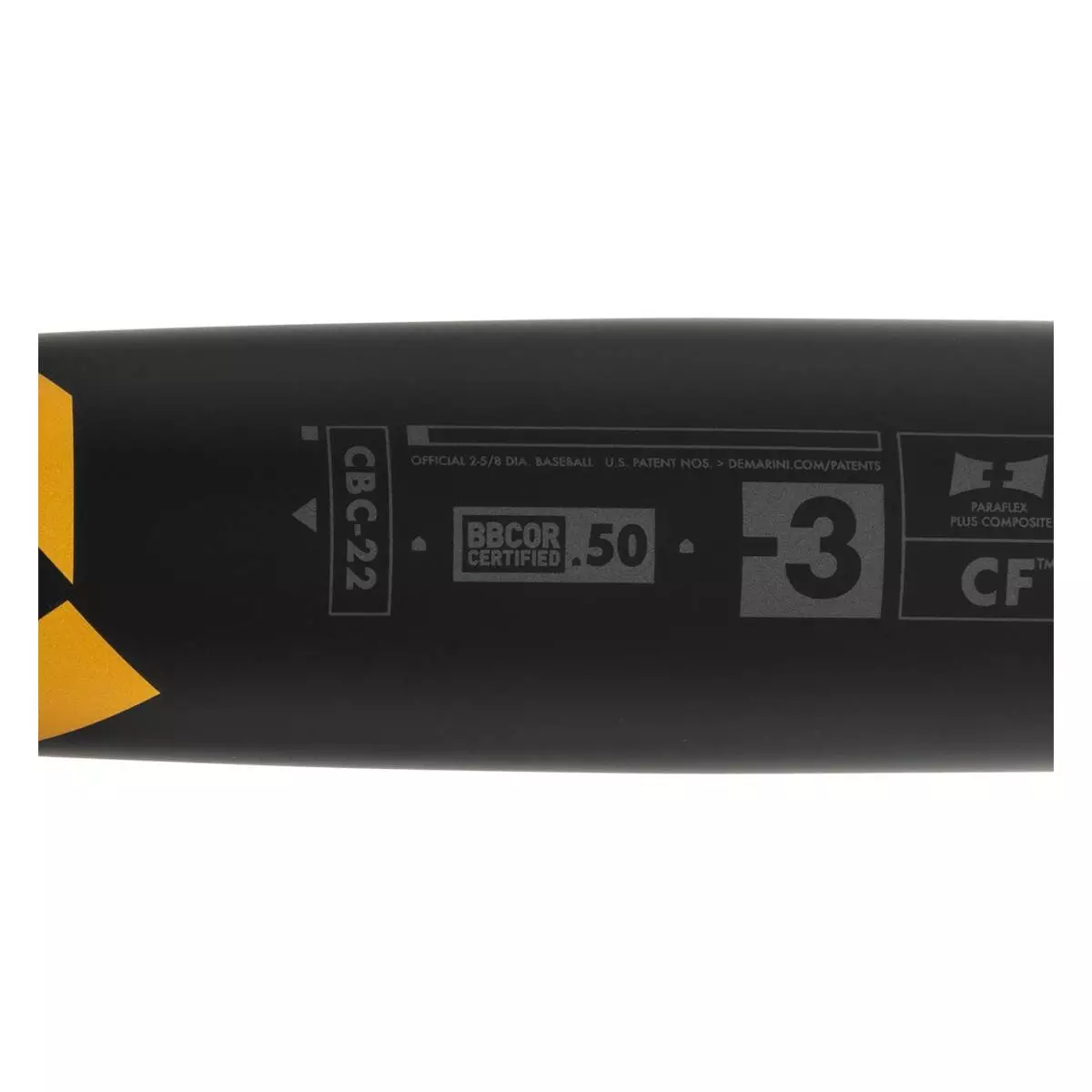 2022 DeMarini CF BBCOR Baseball Bat: WTDXCBC22 Black, Gold, Grey 6 2022 DeMarini CF BBCOR Baseball Bat: WTDXCBC22 Black, Gold, Grey - Image 4