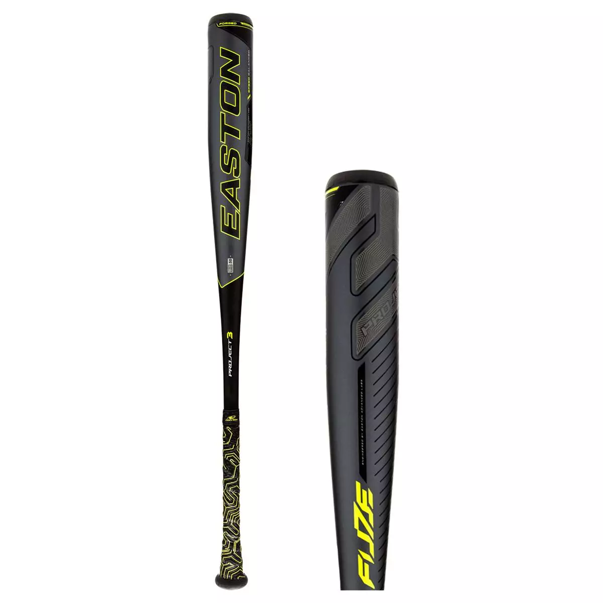 Easton Project 3 FUZE BBCOR Baseball Bat: BB19FZ Black, Yellow 4 Easton Project 3 FUZE BBCOR Baseball Bat: BB19FZ Black, Yellow - Image 2