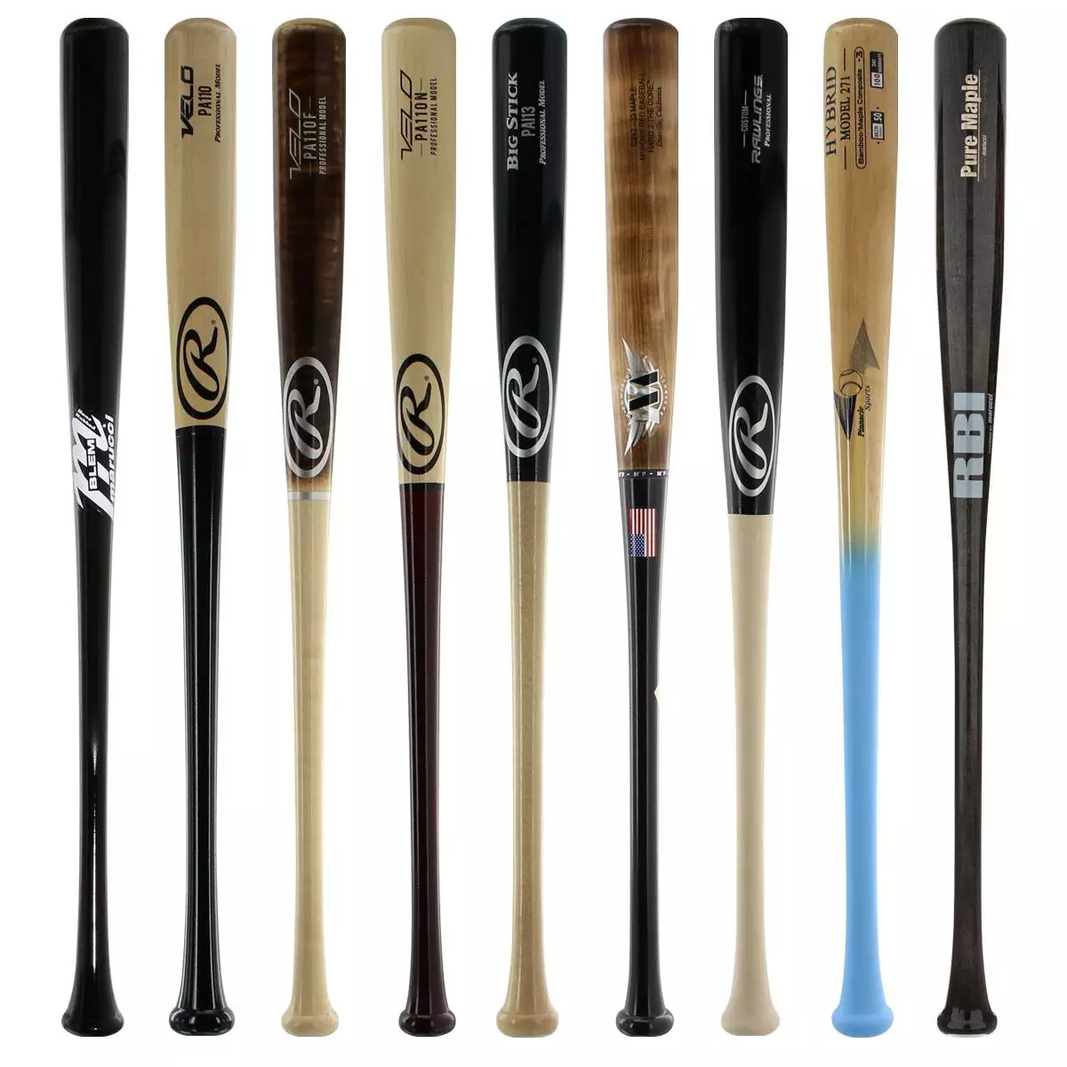 JustBats Pick Your Pack - Adult Wood 2-Pack - Gold Brown, Black, Grey, Natural, Gold, Blue, Red, Maroon, White, Navy, Green 5 JustBats Pick Your Pack - Adult Wood 2-Pack - Gold Brown, Black, Grey, Natural, Gold, Blue, Red, Maroon, White, Navy, Green - Image 3