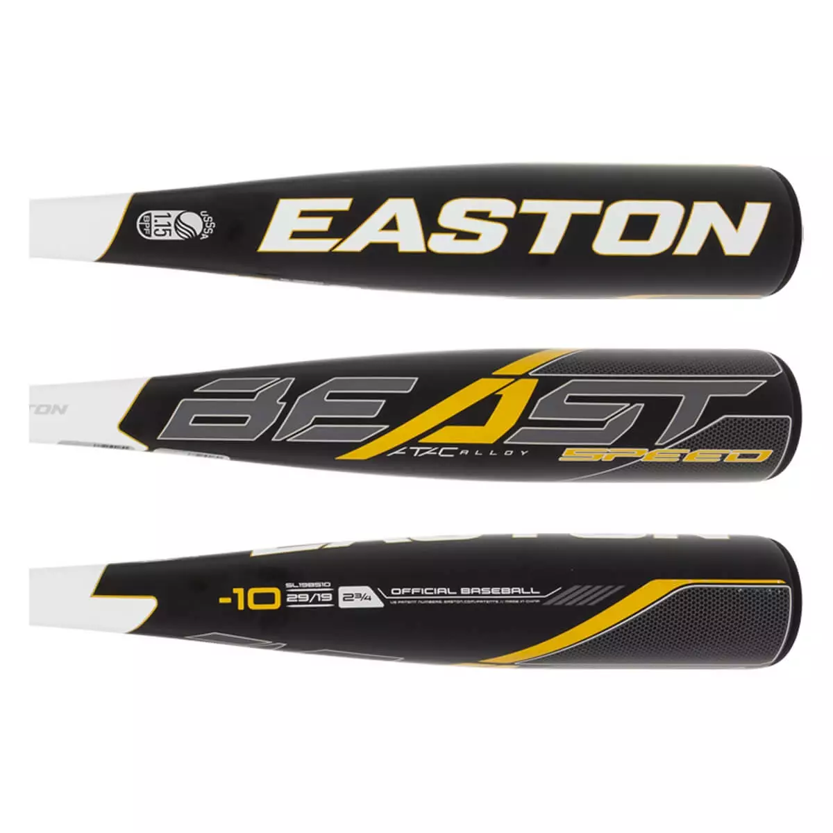 Easton Beast Speed -10 USSSA Baseball Bat: SL19BS10 Black, White, Gold 4 Easton Beast Speed -10 USSSA Baseball Bat: SL19BS10 Black, White, Gold - Image 2