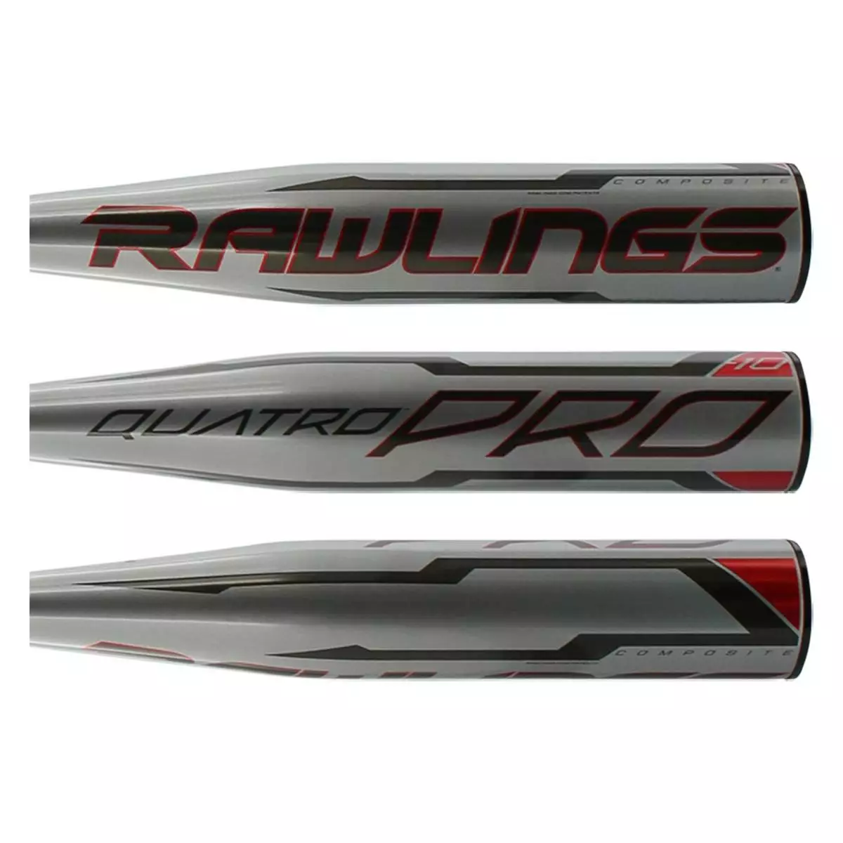 Rawlings Quatro Pro -10 USA Baseball Bat: US1Q10 Black, Grey, Red 4 Rawlings Quatro Pro -10 USA Baseball Bat: US1Q10 Black, Grey, Red - Image 2