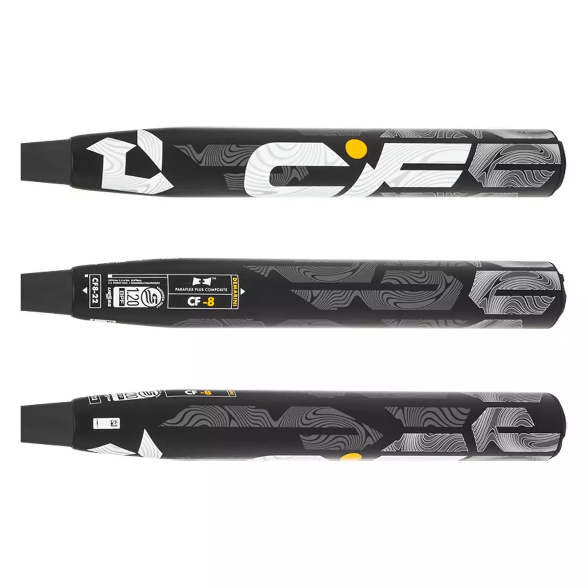 2022 DeMarini CF -8 Fastpitch Softball Bat: WTDXCF822 Black, Gold, Grey 4 2022 DeMarini CF -8 Fastpitch Softball Bat: WTDXCF822 Black, Gold, Grey - Image 2