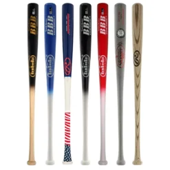 JustBats Pick Your Pack - Youth Wood 3-Pack - Silver Grey, Black, White, Brown, Red, Blue, Natural -Best Bat Pick Sales 4b1f 10 21 34036 7 pack 7 l