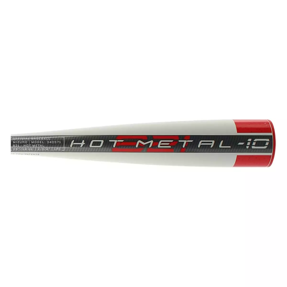 Mizuno Hot Metal -10 USSSA Baseball Bat: SL21HM10 Red, White 5 Mizuno Hot Metal -10 USSSA Baseball Bat: SL21HM10 Red, White - Image 3