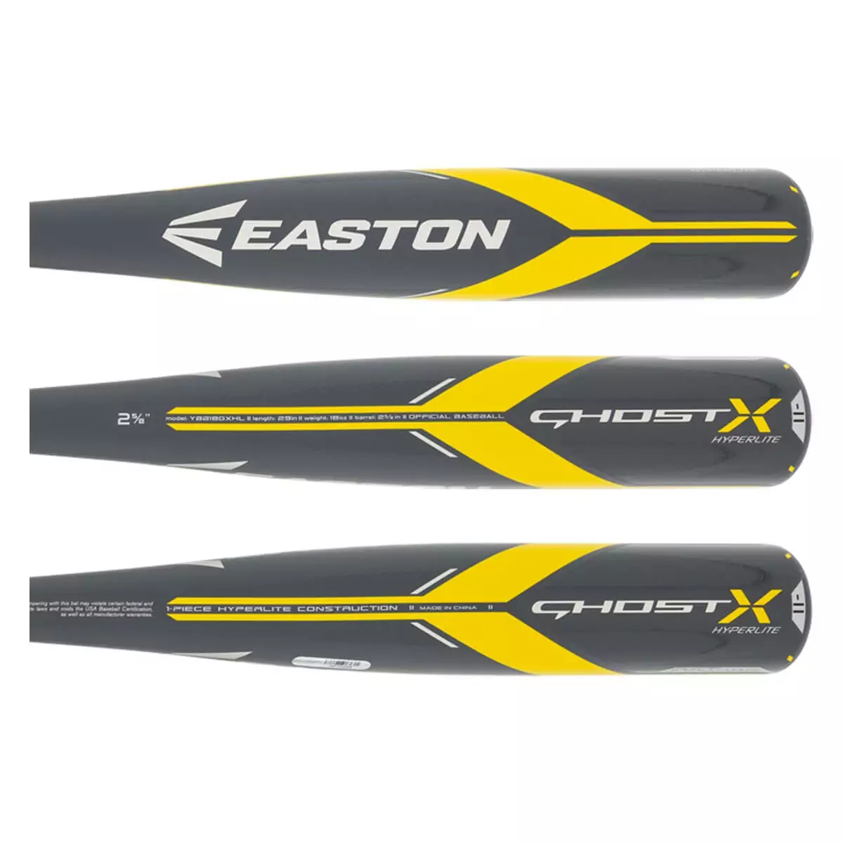 Easton Ghost X Hyperlite -11 USA Baseball Bat: YBB18GXHL Black, Yellow 4 Easton Ghost X Hyperlite -11 USA Baseball Bat: YBB18GXHL Black, Yellow - Image 2