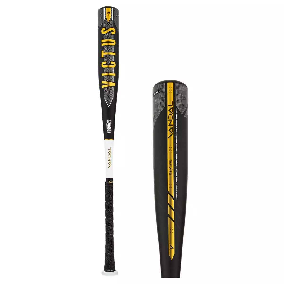 Victus Vandal -5 USSSA Baseball Bat: VSBVY5 Black, Gold, White 3 Victus Vandal -5 USSSA Baseball Bat: VSBVY5 Black, Gold, White