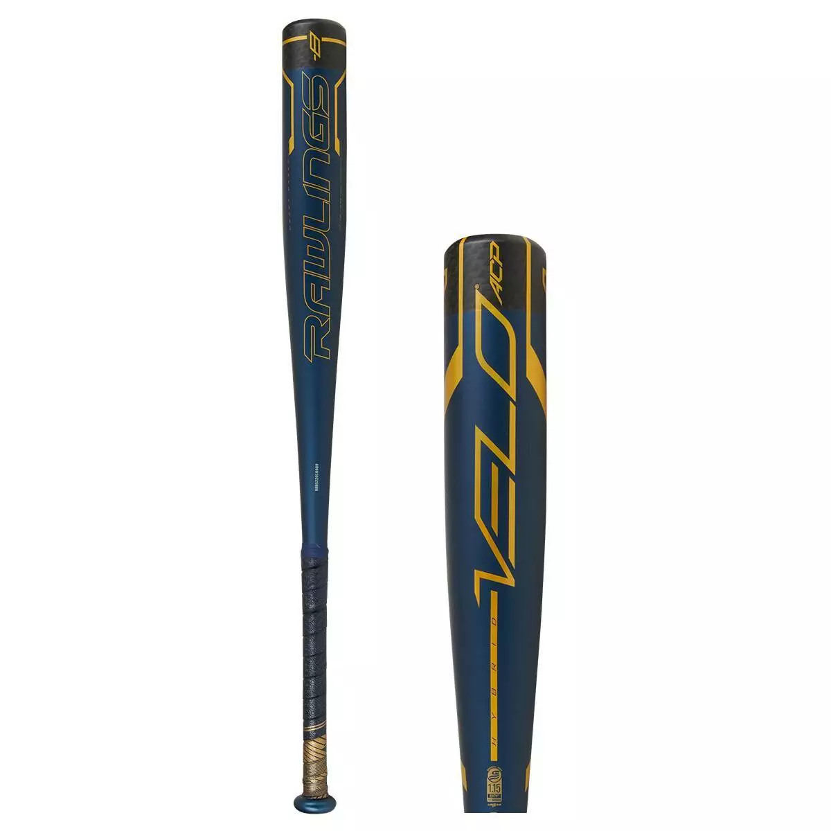 2022 Rawlings Velo ACP -8 USSSA Baseball Bat: UT1V8 Gold, Navy 3 2022 Rawlings Velo ACP -8 USSSA Baseball Bat: UT1V8 Gold, Navy