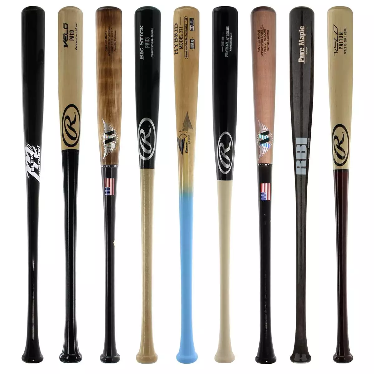 JustBats Pick Your Pack - Adult Wood 2-Pack - Gold Brown, Black, Grey, Natural, Gold, Blue, Red, Maroon, White, Navy, Green 10 JustBats Pick Your Pack - Adult Wood 2-Pack - Gold Brown, Black, Grey, Natural, Gold, Blue, Red, Maroon, White, Navy, Green - Image 8
