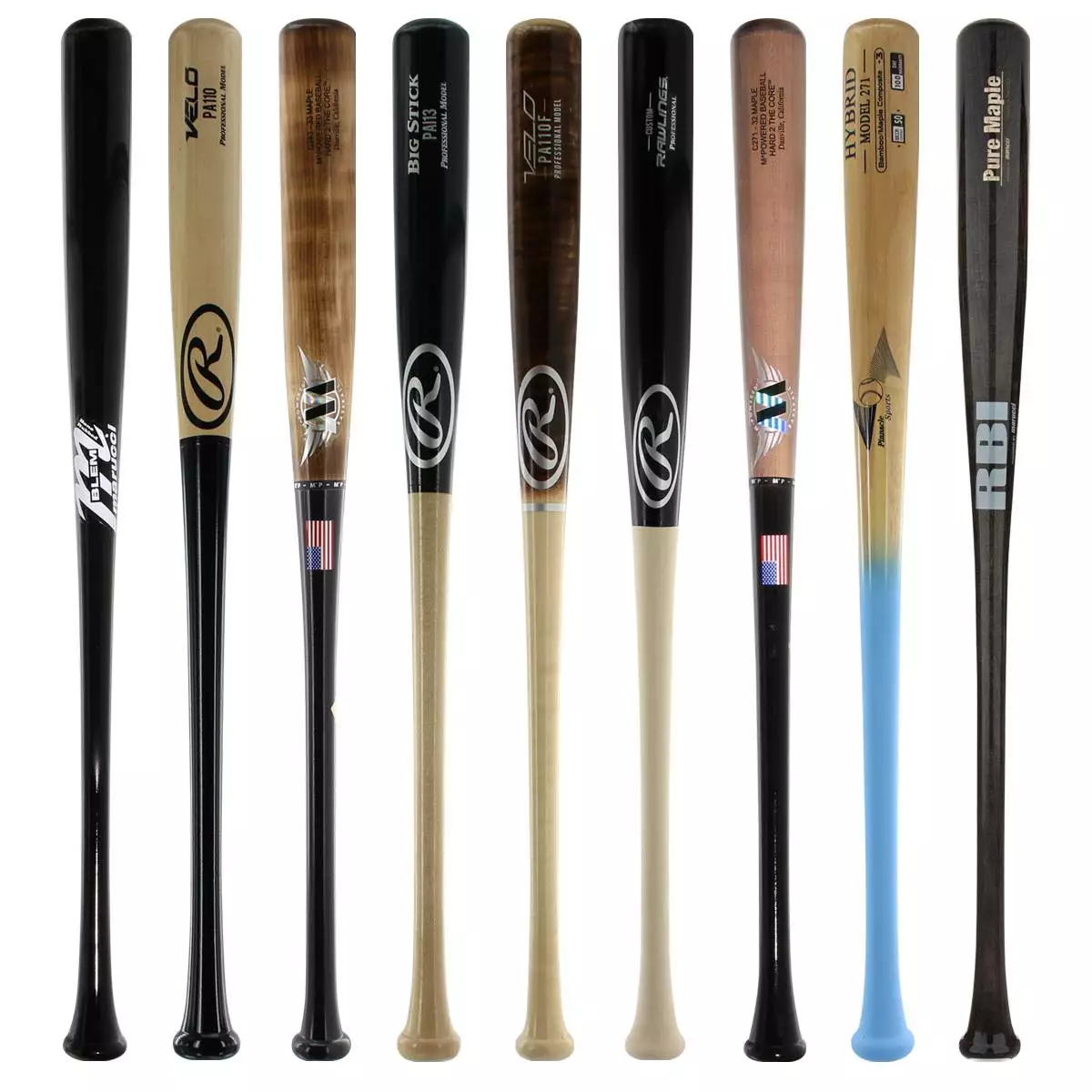 JustBats Pick Your Pack - Adult Wood 2-Pack - Gold Brown, Black, Grey, Natural, Gold, Blue, Red, Maroon, White, Navy, Green 8 JustBats Pick Your Pack - Adult Wood 2-Pack - Gold Brown, Black, Grey, Natural, Gold, Blue, Red, Maroon, White, Navy, Green - Image 6