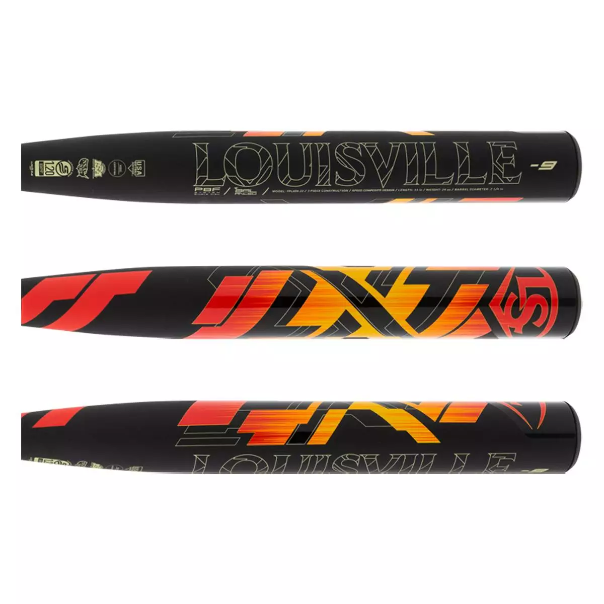 2022 Louisville Slugger LXT -9 Fastpitch Softball Bat: WBL2544010 Black, Red, Yellow 4 2022 Louisville Slugger LXT -9 Fastpitch Softball Bat: WBL2544010 Black, Red, Yellow - Image 2