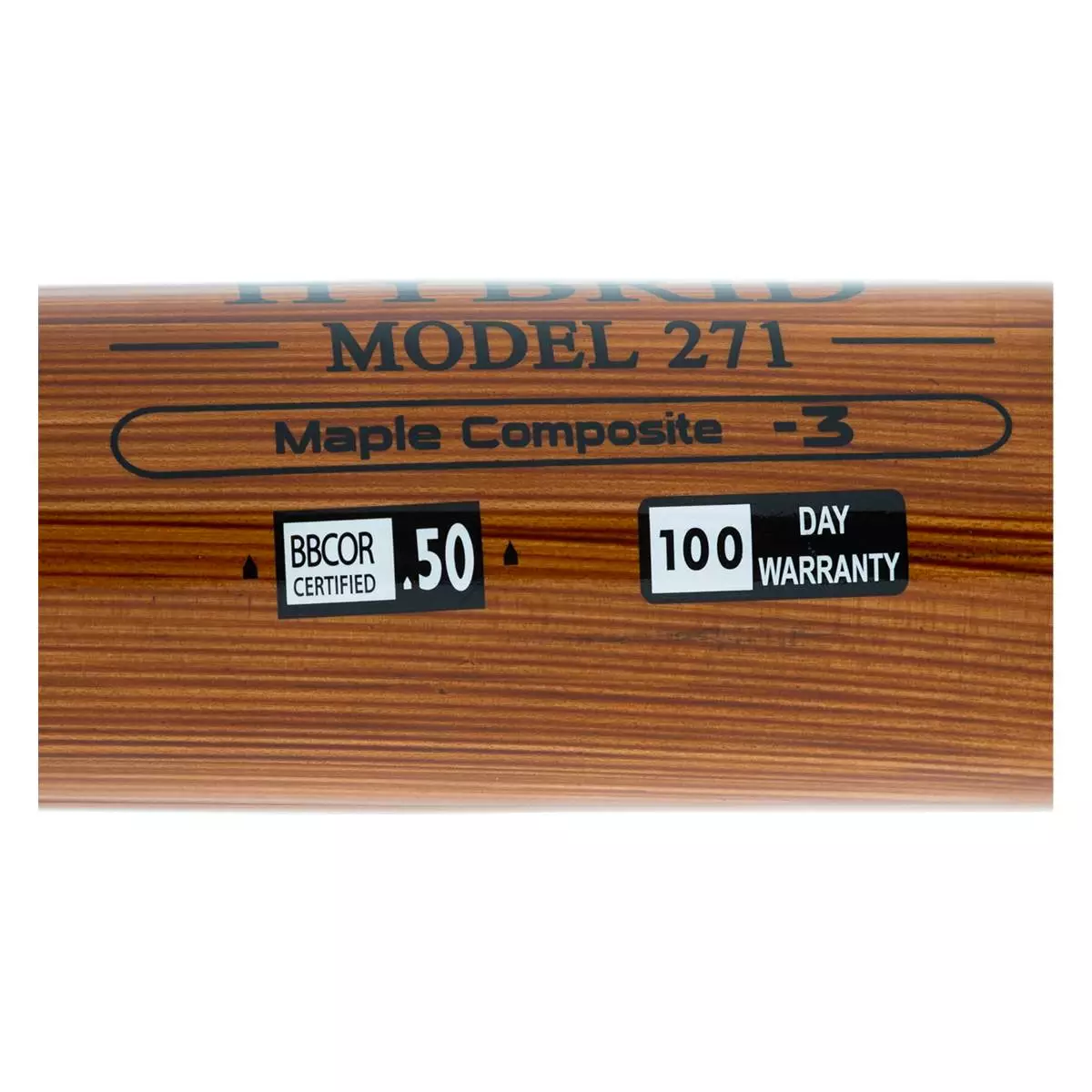 BamBooBat Bamboo/Maple Composite Wood BBCOR Baseball Bat: HBBG271 Black, Brown 6 BamBooBat Bamboo/Maple Composite Wood BBCOR Baseball Bat: HBBG271 Black, Brown - Image 4