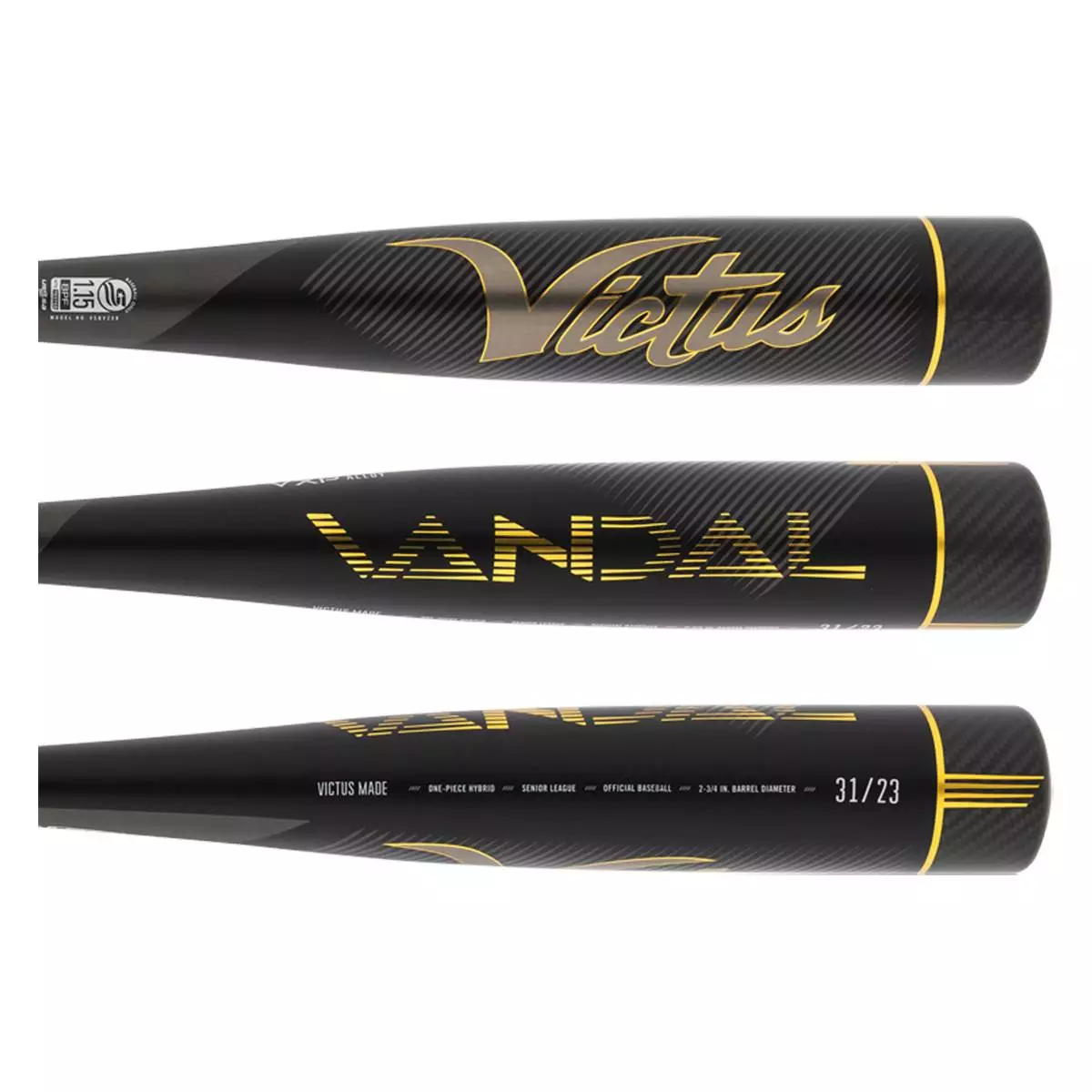 Victus Vandal Gold -8 USSSA Baseball Bat: VSBV2X8 Black, Gold 4 Victus Vandal Gold -8 USSSA Baseball Bat: VSBV2X8 Black, Gold - Image 2