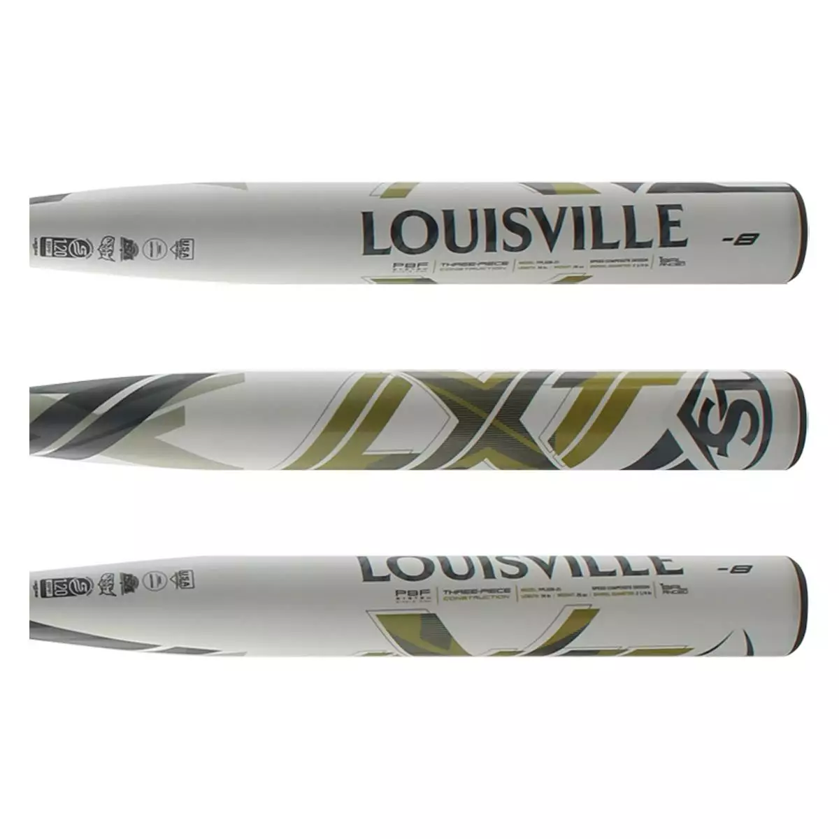 Louisville Slugger LXT -8 Fastpitch Softball Bat: WBL2454010 Gold, Grey, White 4 Louisville Slugger LXT -8 Fastpitch Softball Bat: WBL2454010 Gold, Grey, White - Image 2