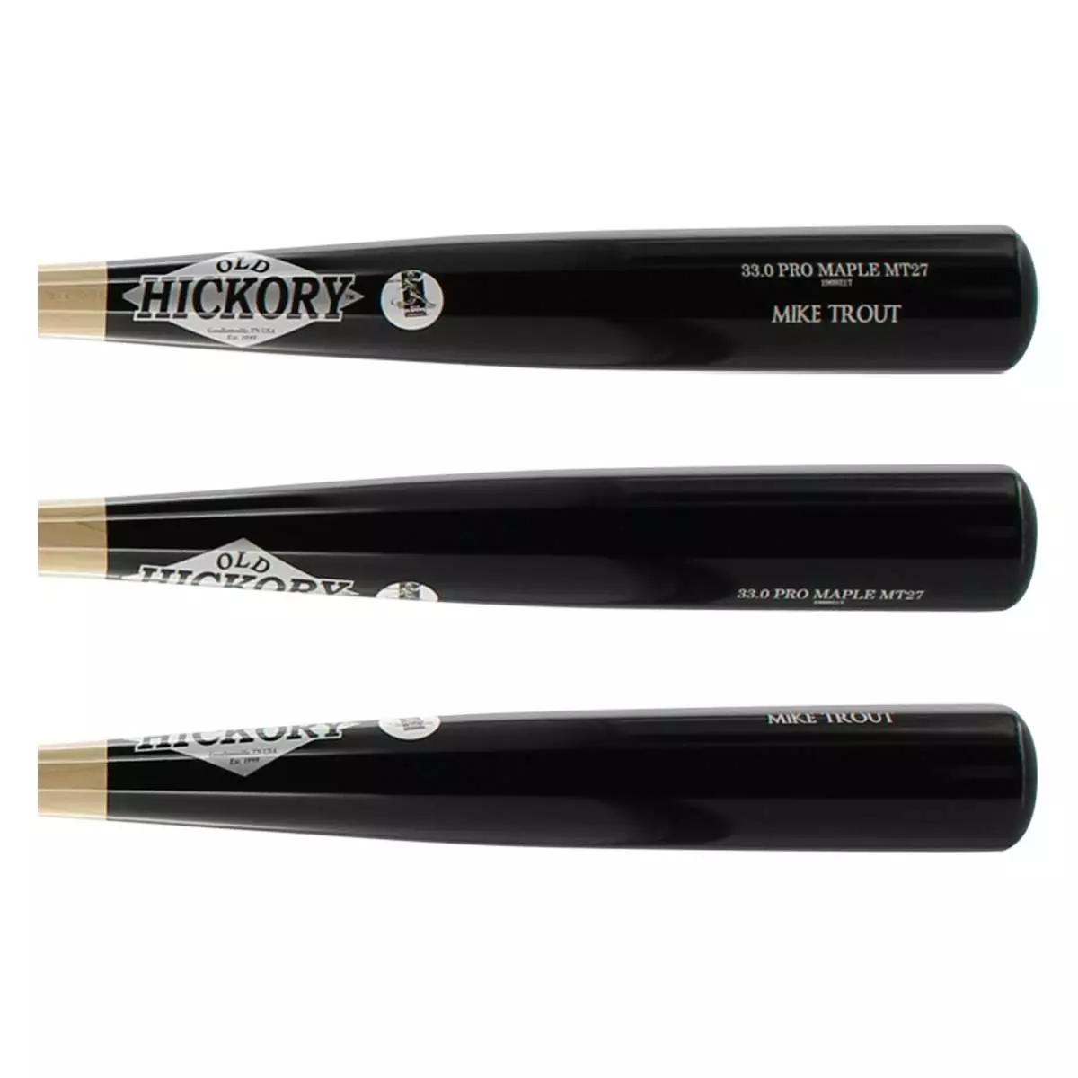 Old Hickory Bat Co. Mike Trout Maple Wood Baseball Bat: MT27M Adult Black, Natural 4 Old Hickory Bat Co. Mike Trout Maple Wood Baseball Bat: MT27M Adult Black, Natural - Image 2