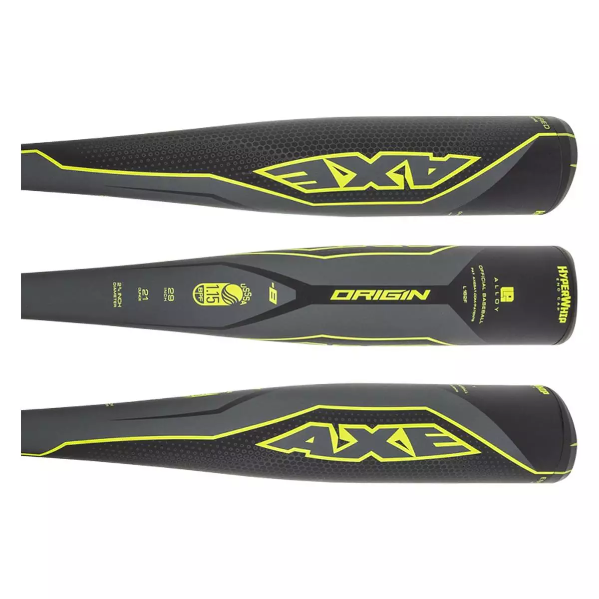 Axe Origin -8 USSSA Baseball Bat: L162F Black, Yellow 9 Axe Origin -8 USSSA Baseball Bat: L162F Black, Yellow - Image 7