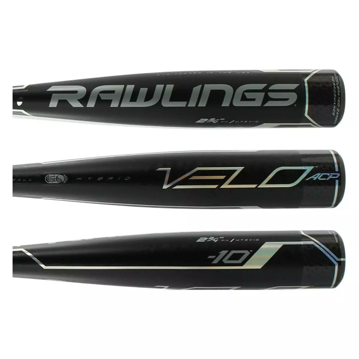Rawlings VELO ACP -10 USSSA Baseball Bat: UTZV10 Black 4 Rawlings VELO ACP -10 USSSA Baseball Bat: UTZV10 Black - Image 2