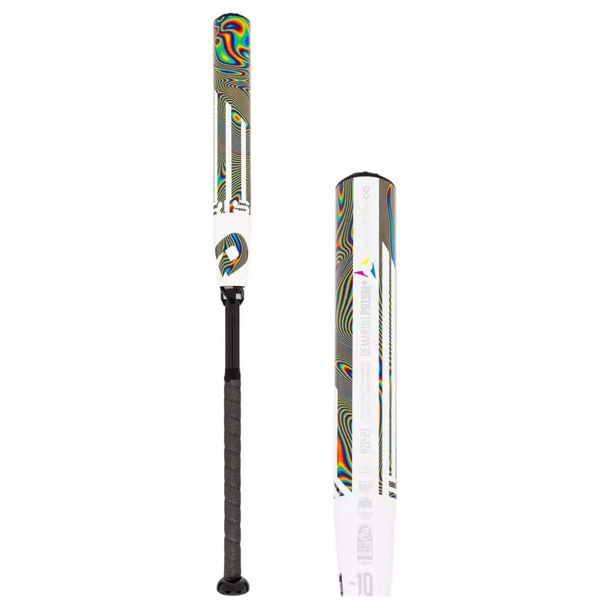 DeMarini Prism+ -10 Fastpitch Softball Bat: WTDXPZP21 Black, Grey 4 DeMarini Prism+ -10 Fastpitch Softball Bat: WTDXPZP21 Black, Grey - Image 2