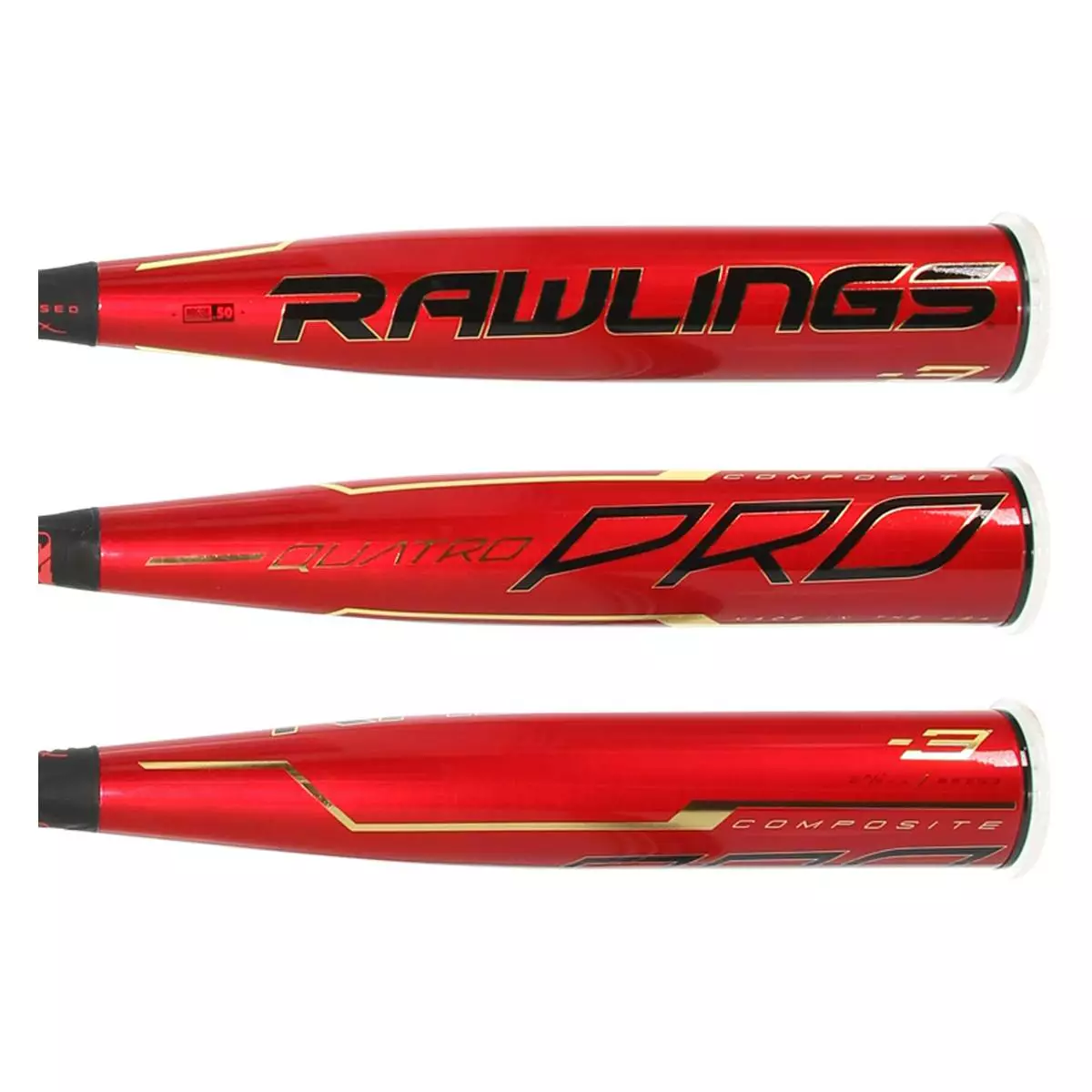 Rawlings Quatro Pro BBCOR Baseball Bat: BBZQ3 Red 4 Rawlings Quatro Pro BBCOR Baseball Bat: BBZQ3 Red - Image 2