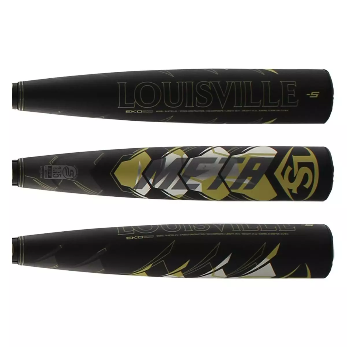 Louisville Slugger Meta -5 USSSA Baseball Bat: WBL2469010 Black, Gold 4 Louisville Slugger Meta -5 USSSA Baseball Bat: WBL2469010 Black, Gold - Image 2