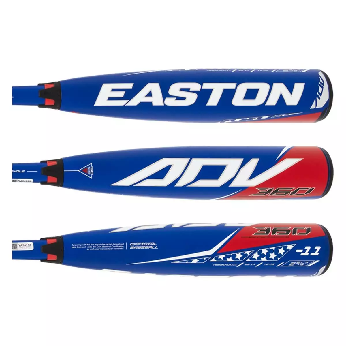Easton ADV 360 -11 USA Baseball Bat: YBB21ADV11 Blue, Red 4 Easton ADV 360 -11 USA Baseball Bat: YBB21ADV11 Blue, Red - Image 2