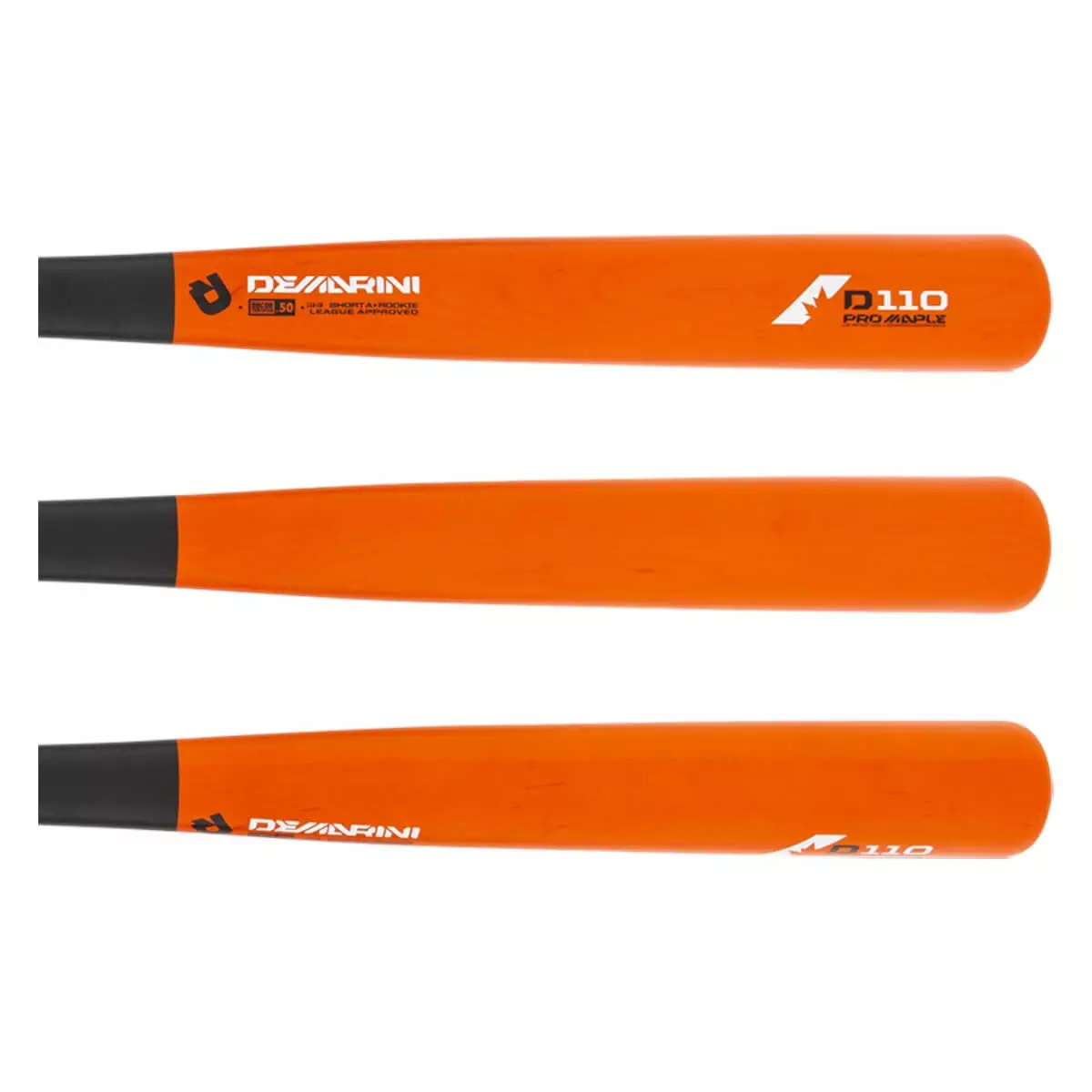 DeMarini D110 Pro Maple Composite Wood Baseball Bat: DX110 Black, Orange 4 DeMarini D110 Pro Maple Composite Wood Baseball Bat: DX110 Black, Orange - Image 2