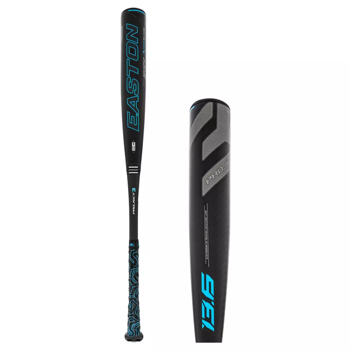 Easton Project 3 13.6 Hybrid BBCOR Baseball Bat: BB19136 Black, Blue 3 Easton Project 3 13.6 Hybrid BBCOR Baseball Bat: BB19136 Black, Blue