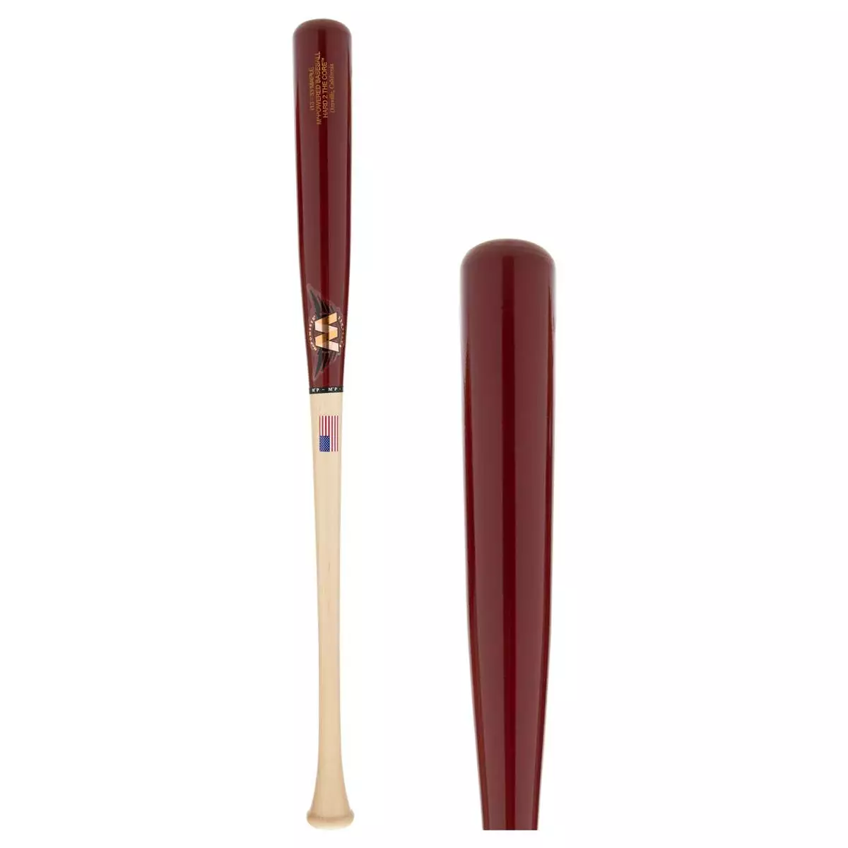 M^Powered H2TC™ Pro Maple Wood Baseball Bat: H2TCI13 Maroon, Natural 3 M^Powered H2TC™ Pro Maple Wood Baseball Bat: H2TCI13 Maroon, Natural