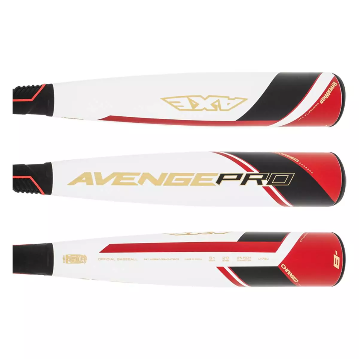 2022 Axe Avenge Pro -8 USSSA Baseball Bat: L173J Black, Red, White 4 2022 Axe Avenge Pro -8 USSSA Baseball Bat: L173J Black, Red, White - Image 2