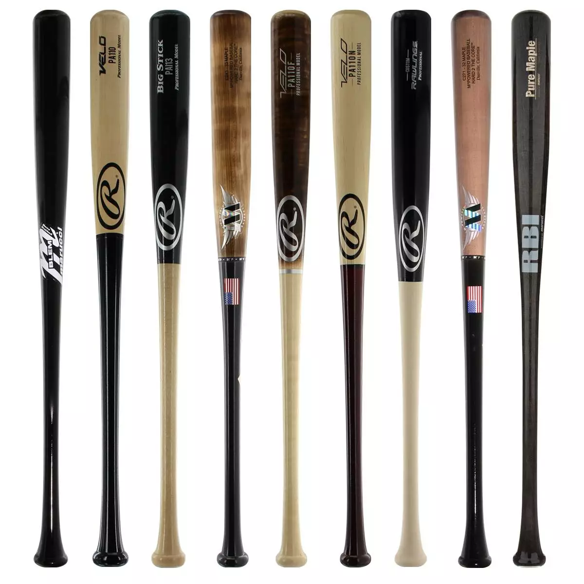 JustBats Pick Your Pack - Adult Wood 2-Pack - Gold Brown, Black, Grey, Natural, Gold, Blue, Red, Maroon, White, Navy, Green 7 JustBats Pick Your Pack - Adult Wood 2-Pack - Gold Brown, Black, Grey, Natural, Gold, Blue, Red, Maroon, White, Navy, Green - Image 5