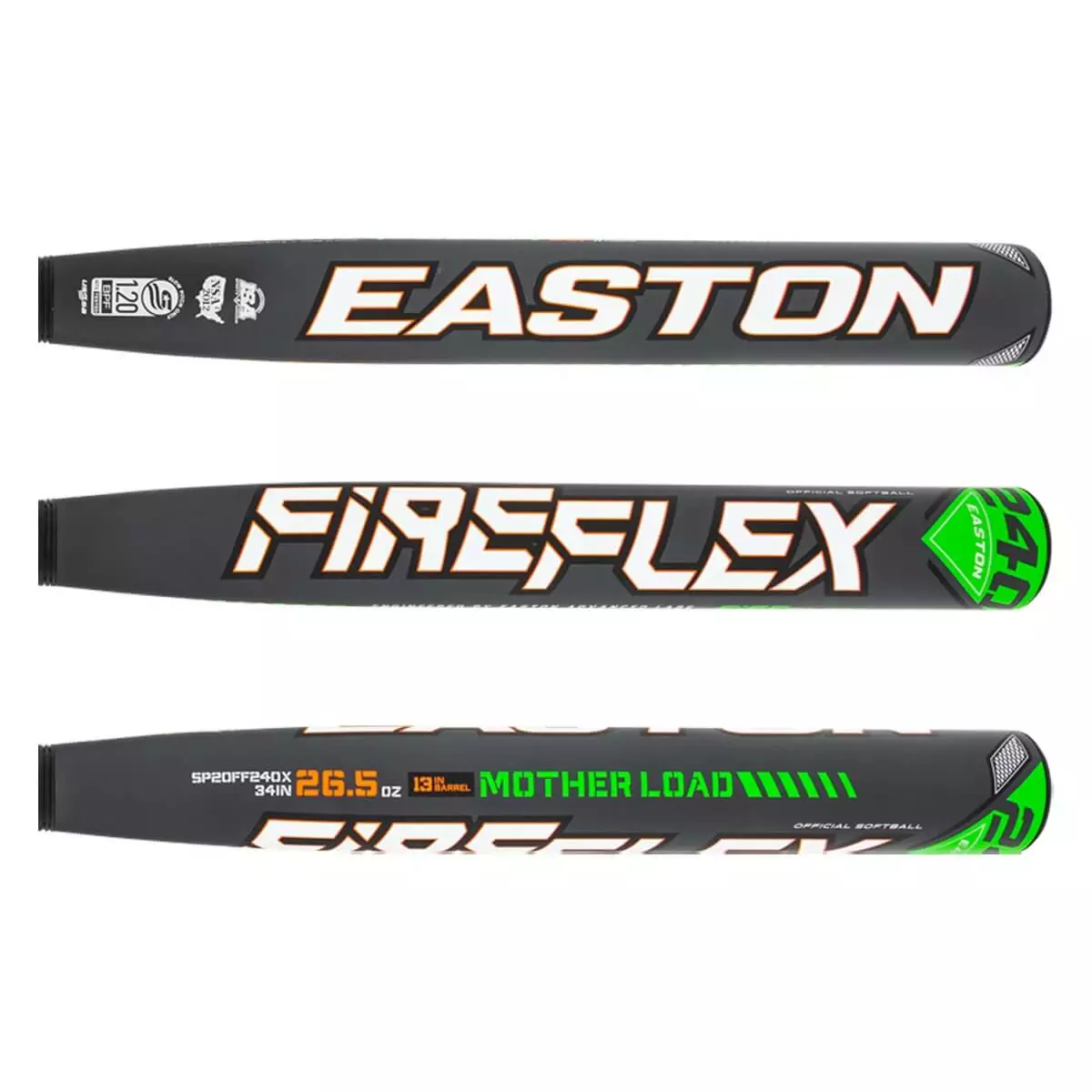 Easton Fire Flex 240 13" Mother Load USSSA 240 Slow Pitch Softball Bat: SP20FF240X Black, Grey 4 Easton Fire Flex 240 13" Mother Load USSSA 240 Slow Pitch Softball Bat: SP20FF240X Black, Grey - Image 2