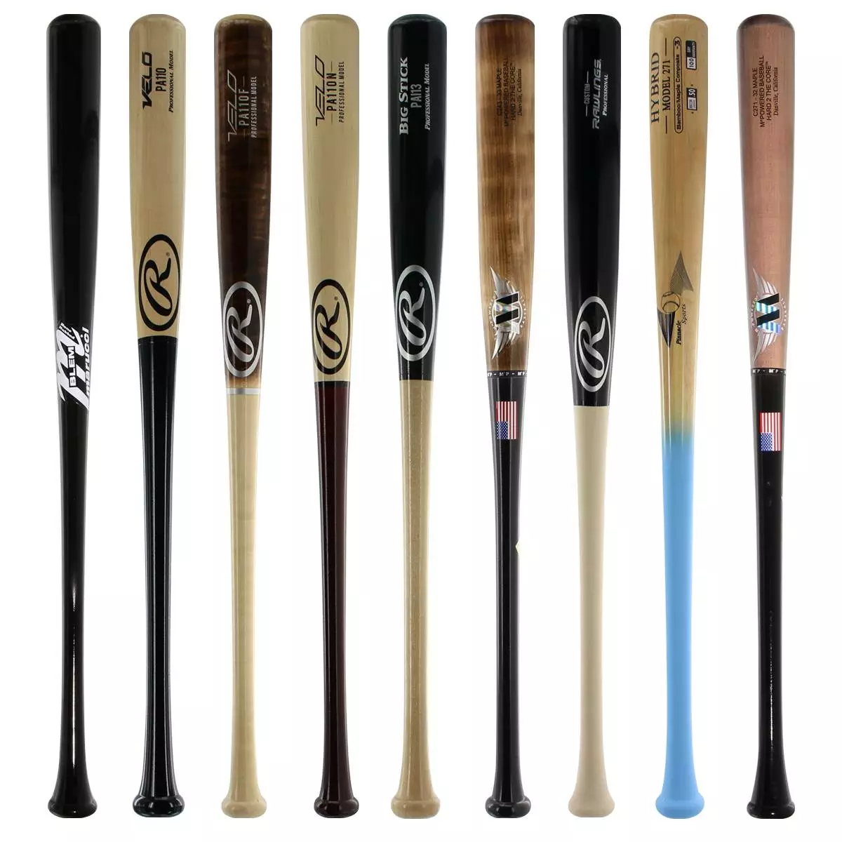 JustBats Pick Your Pack - Adult Wood 2-Pack - Gold Brown, Black, Grey, Natural, Gold, Blue, Red, Maroon, White, Navy, Green 4 JustBats Pick Your Pack - Adult Wood 2-Pack - Gold Brown, Black, Grey, Natural, Gold, Blue, Red, Maroon, White, Navy, Green - Image 2