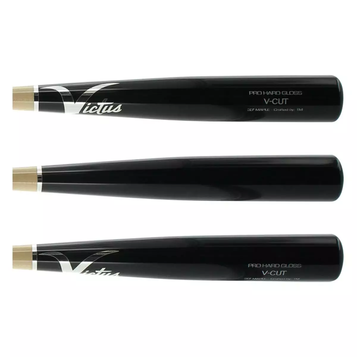 Victus V-Cut Hard Maple Wood Baseball Bat: VGPC-N/BK Black, Natural 4 Victus V-Cut Hard Maple Wood Baseball Bat: VGPC-N/BK Black, Natural - Image 2