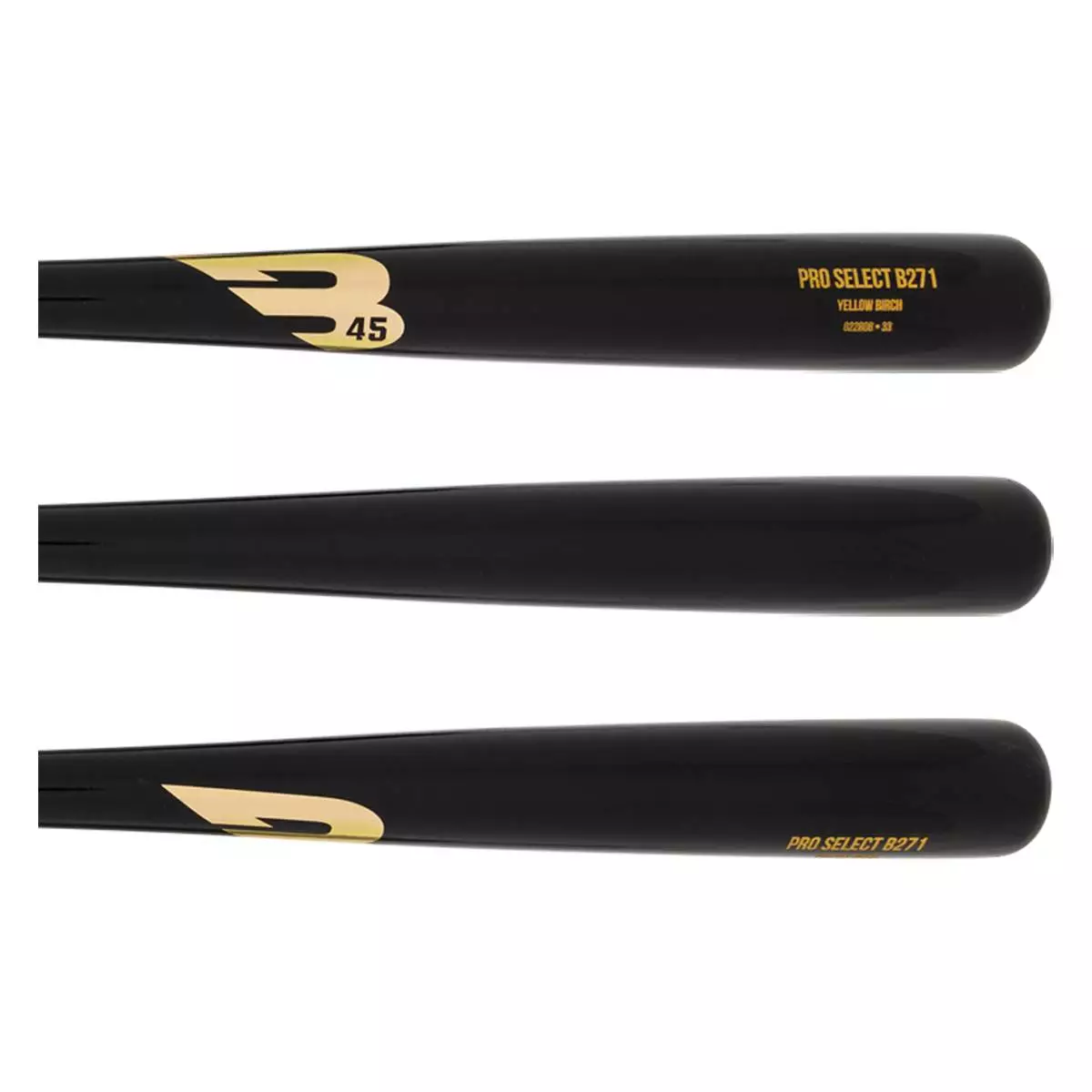 B45 Pro Select B271 Birch Wood Baseball Bat: B271PS Black 4 B45 Pro Select B271 Birch Wood Baseball Bat: B271PS Black - Image 2